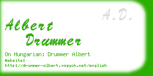 albert drummer business card